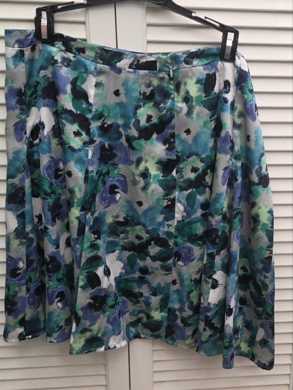 LOFT Floral A-Line Skirt in Teal, Navy & Aqua